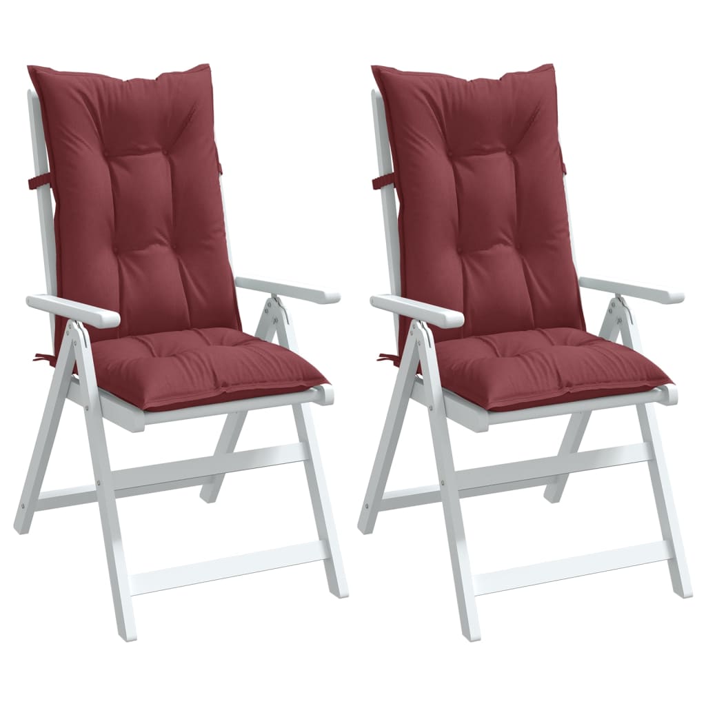 Cojín silla de jardín respaldo alto 2 uds tela azul 120x50x3 cm