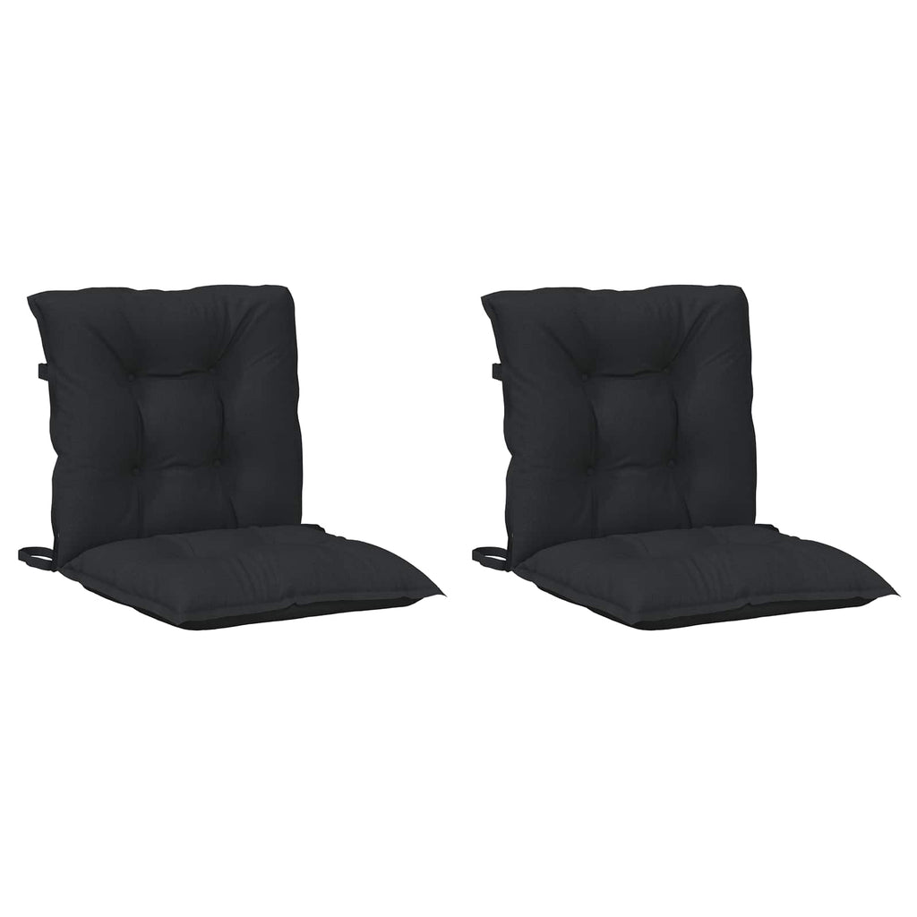 Juego de cojines para silla baja 2 pcs Melange Negro