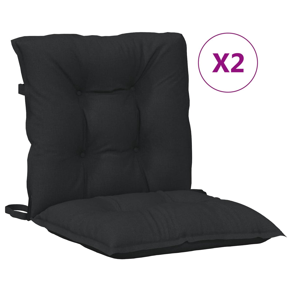 Juego de cojines para silla baja 2 pcs Melange Negro