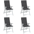 Cojín silla de jardín respaldo alto 2 uds tela azul 120x50x3 cm