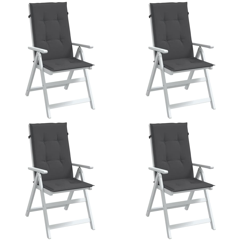 Cojín silla de jardín respaldo alto 2 uds tela azul 120x50x3 cm