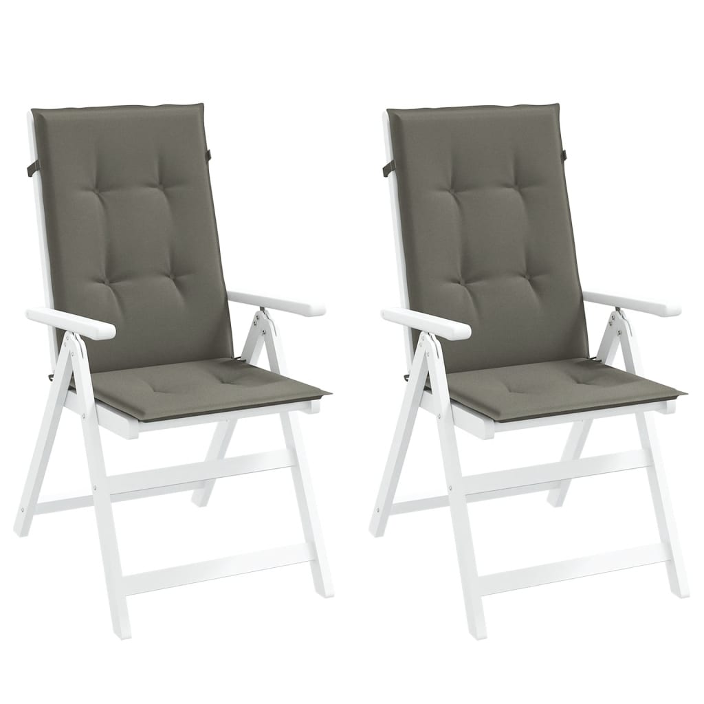 Cojín silla de jardín respaldo alto 2 uds tela azul 120x50x3 cm