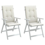 Cojín silla de jardín respaldo alto 2 uds tela azul 120x50x3 cm