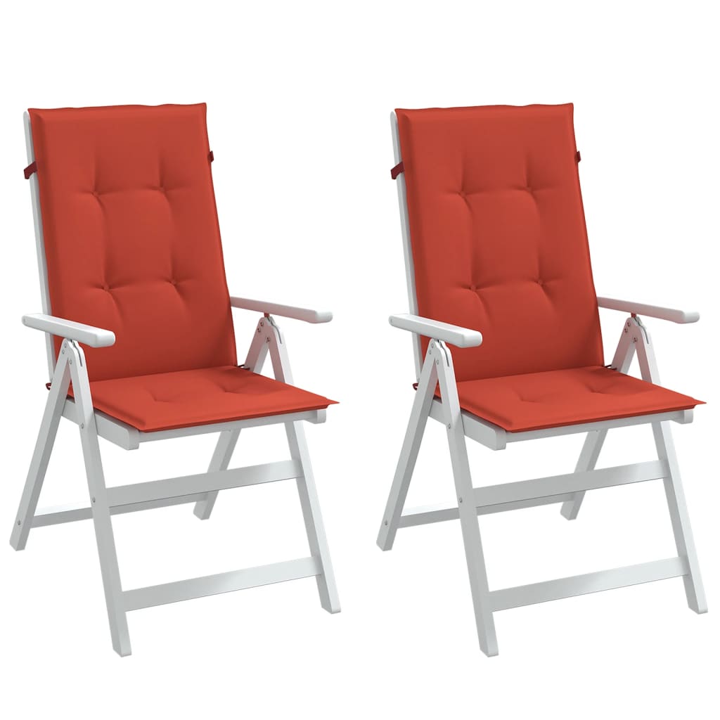Cojín silla de jardín respaldo alto 2 uds tela azul 120x50x3 cm