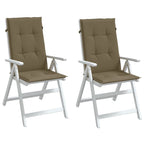 Cojín silla de jardín respaldo alto 2 uds tela azul 120x50x3 cm