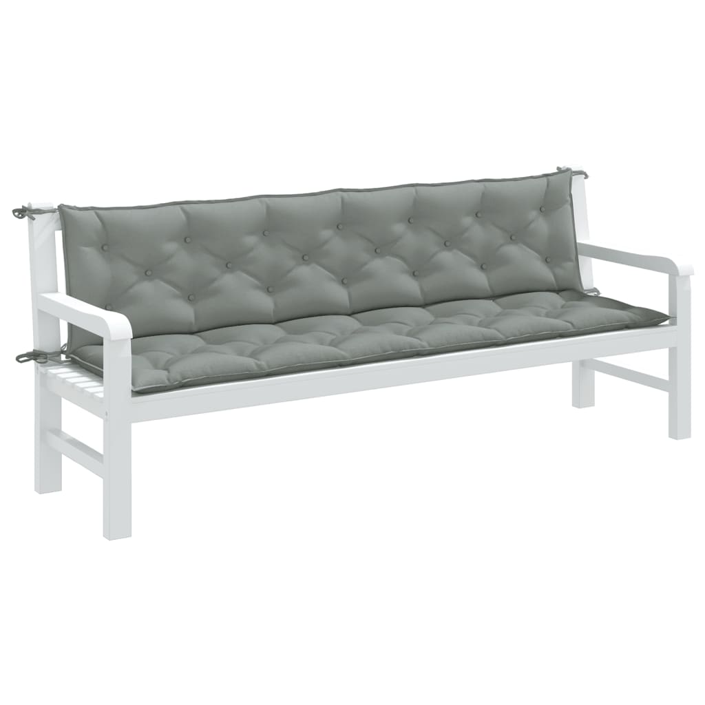 Cojín de banco de jardín tela a rayas azul y blanco 200x50x4 cm