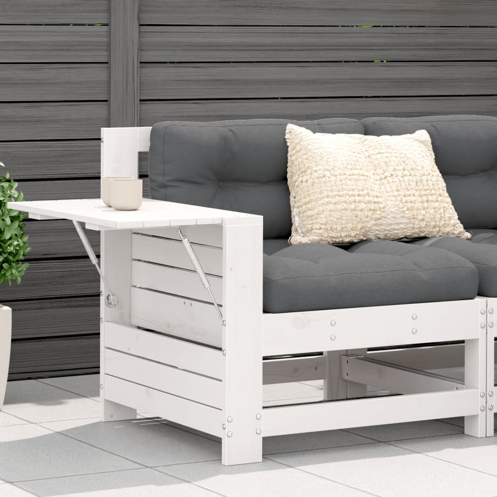 Sofá de jardín con reposabrazo mesa auxiliar madera Douglas