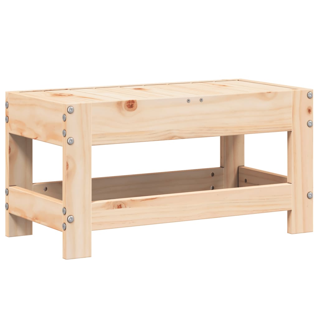 Taburete de jardín madera maciza de pino 62x30x32 cm