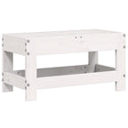 Taburete de jardín madera maciza de pino blanco 62x30x32 cm