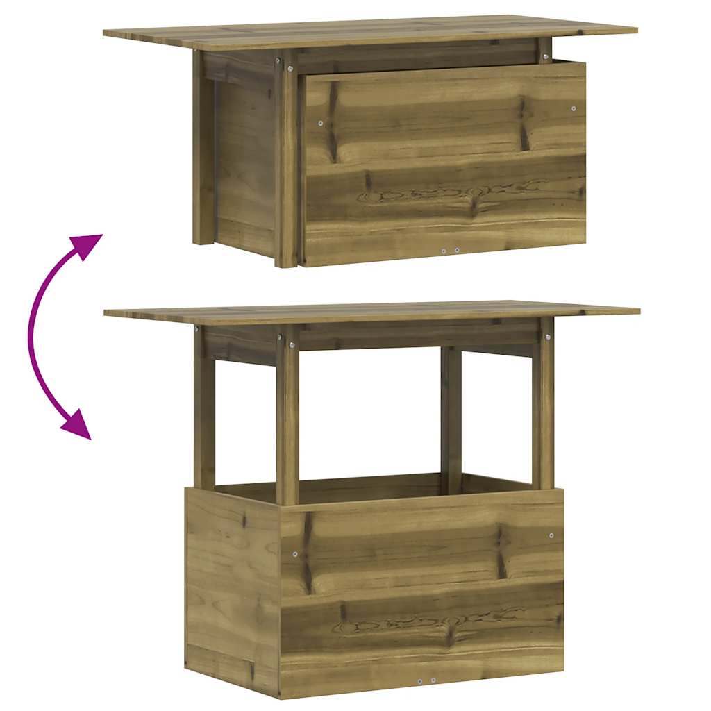 Mesa de jardín madera de pino impregnada 100x50x75 cm