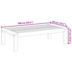 Mesa de jardín madera maciza de acacia 100x50x27 cm