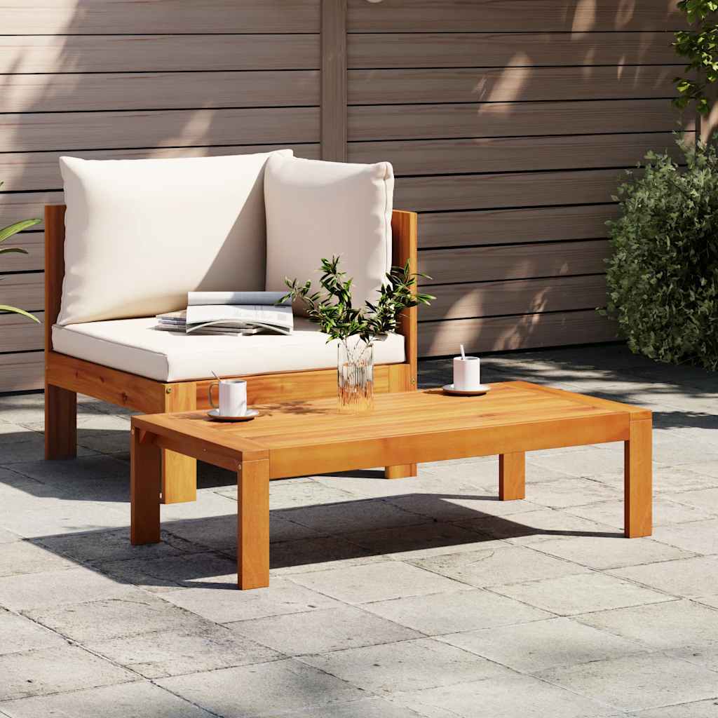 Conjunto de sofá de jardim 2 peças com almofada madeira de acácia maciça