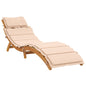 Tumbona con cojín taupe 55 x 184 x 64cm Madera de Acacia Sólida