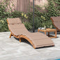 Tumbona con cojín taupe 55 x 184 x 64cm Madera de Acacia Sólida