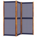Biombo divisor de 3 paneles azul oscuro 210x180 cm