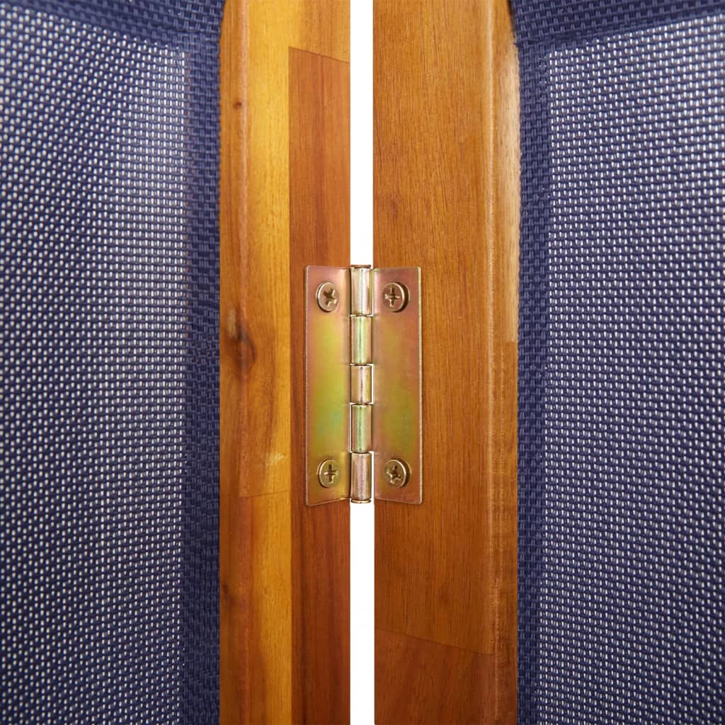 Biombo divisor de 3 paneles azul oscuro 210x180 cm