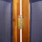 Biombo divisor de 3 paneles azul oscuro 210x180 cm