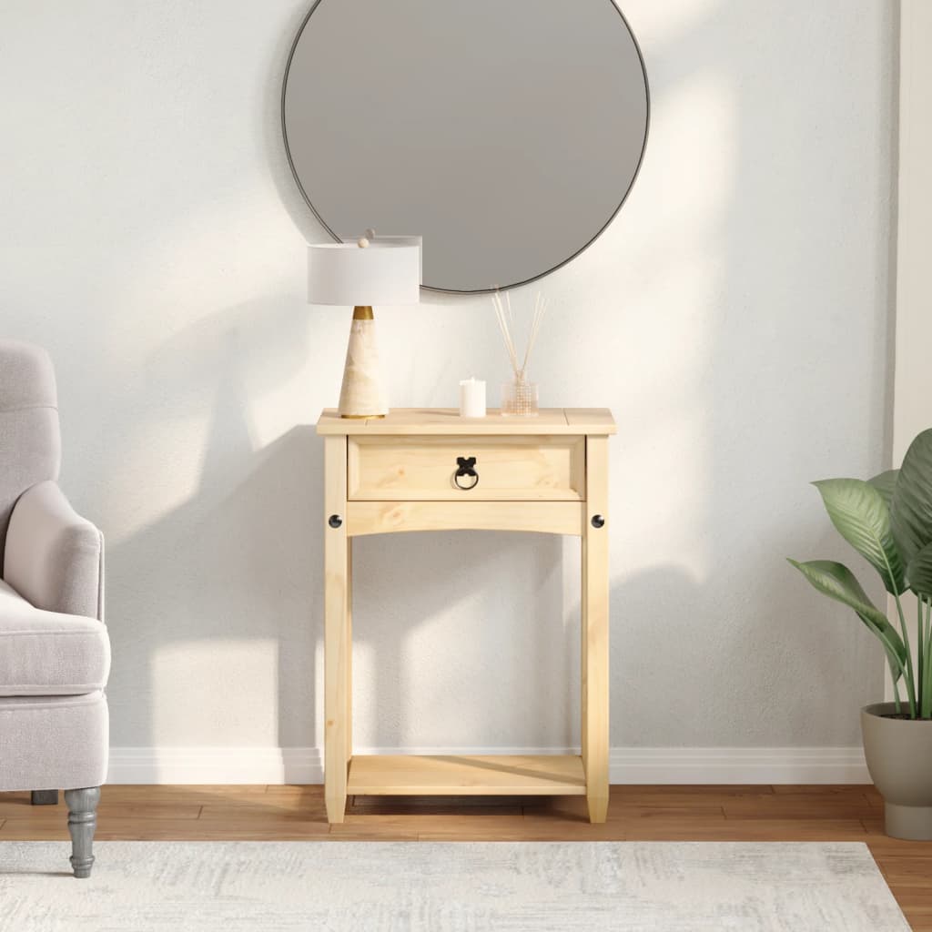 Mesa consola Corona madera maciza de pino 55x35x73 cm