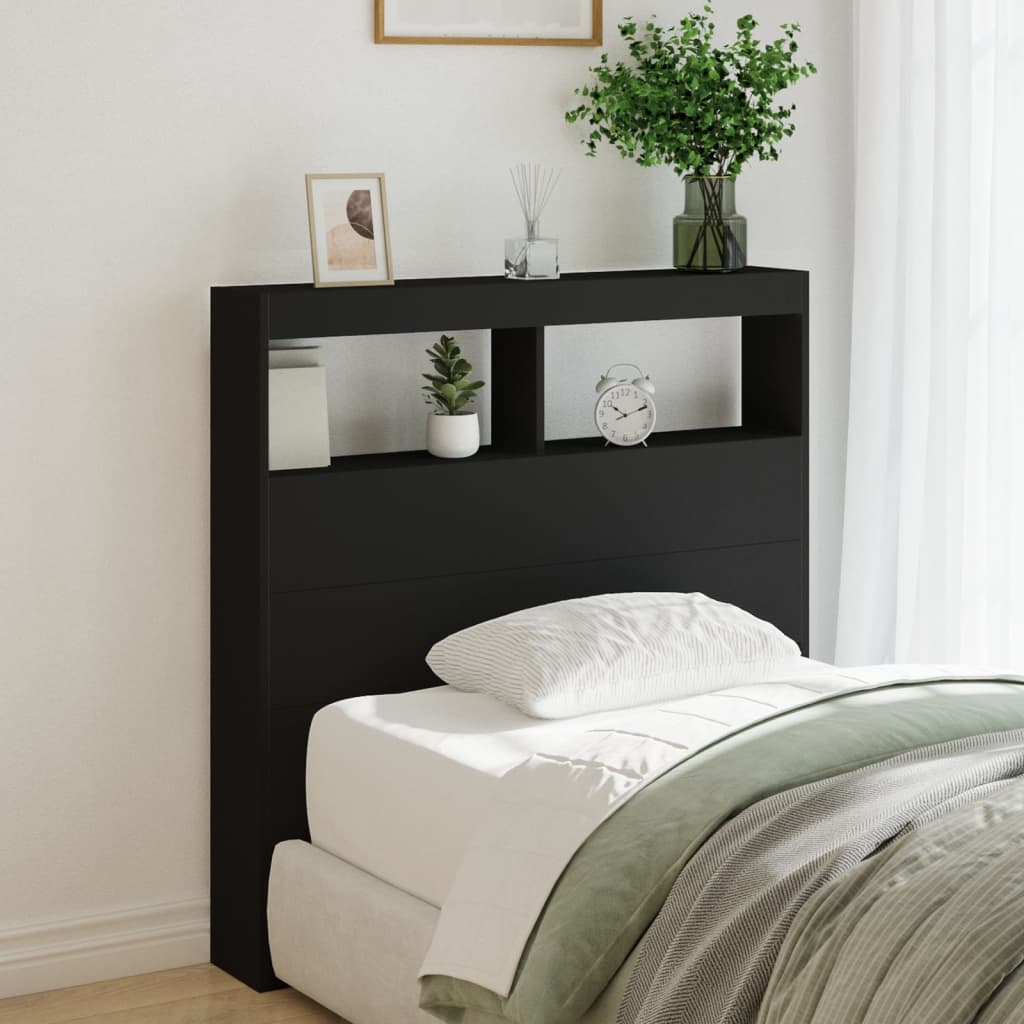 Cabecero de cama con LED blanco 100x17x102 cm