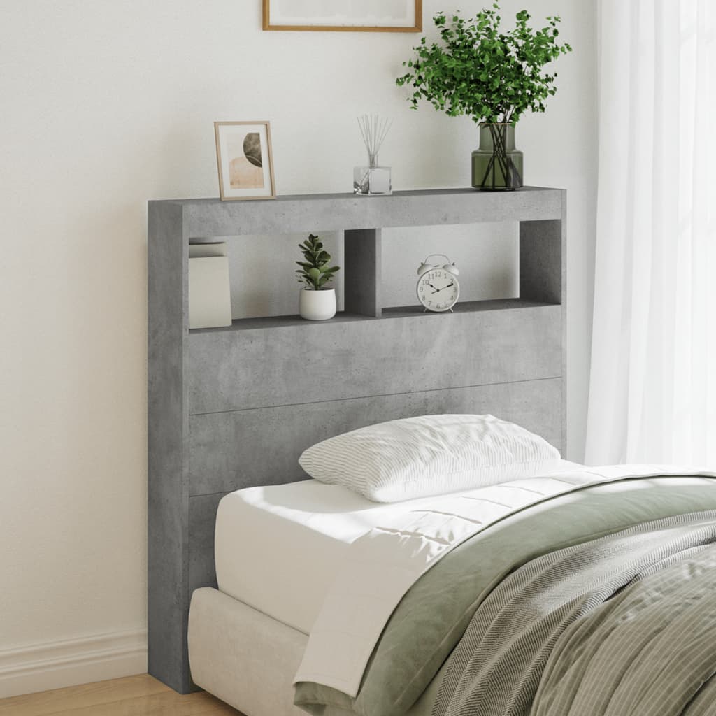 Cabecero de cama con LED blanco 100x17x102 cm
