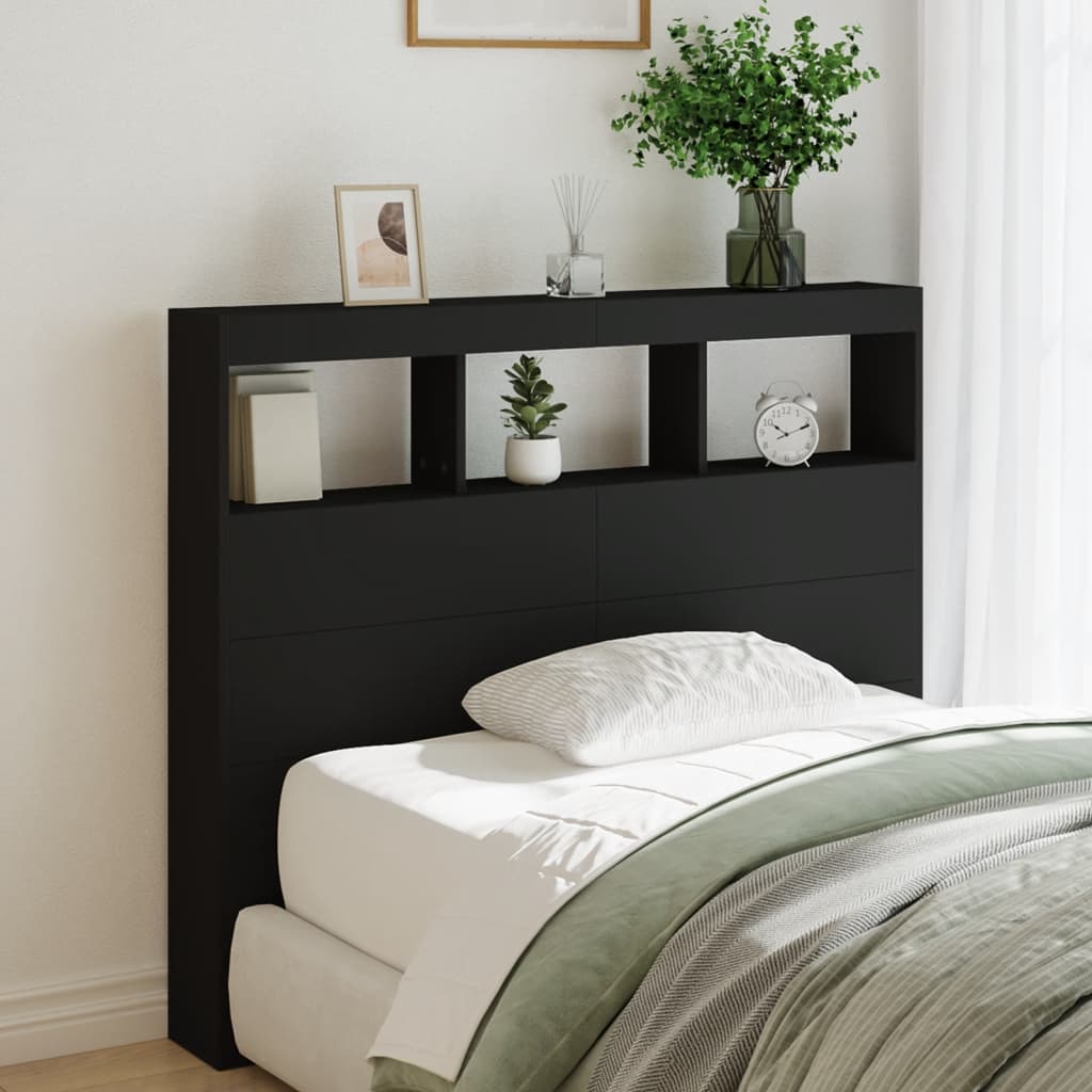 Cabecero de cama con LED blanco 100x17x102 cm