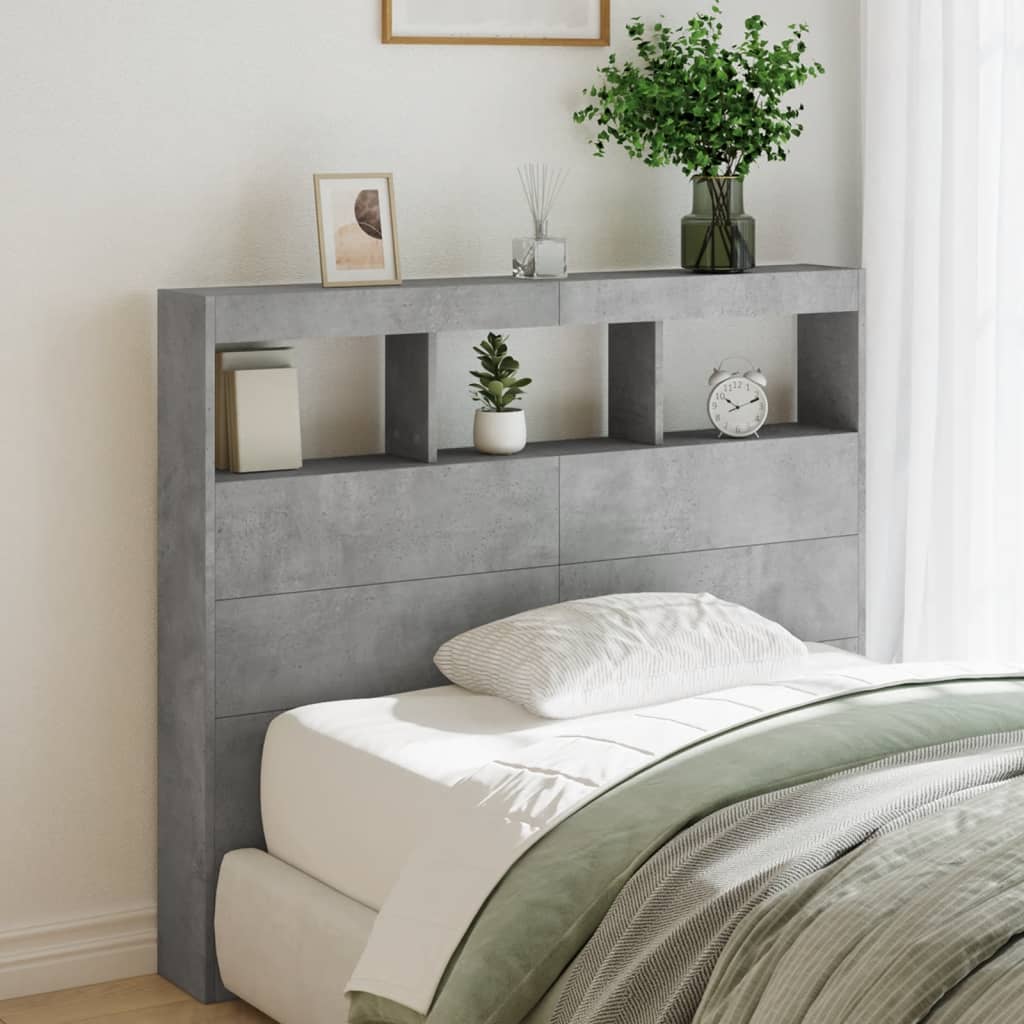 Cabecero de cama con LED blanco 100x17x102 cm