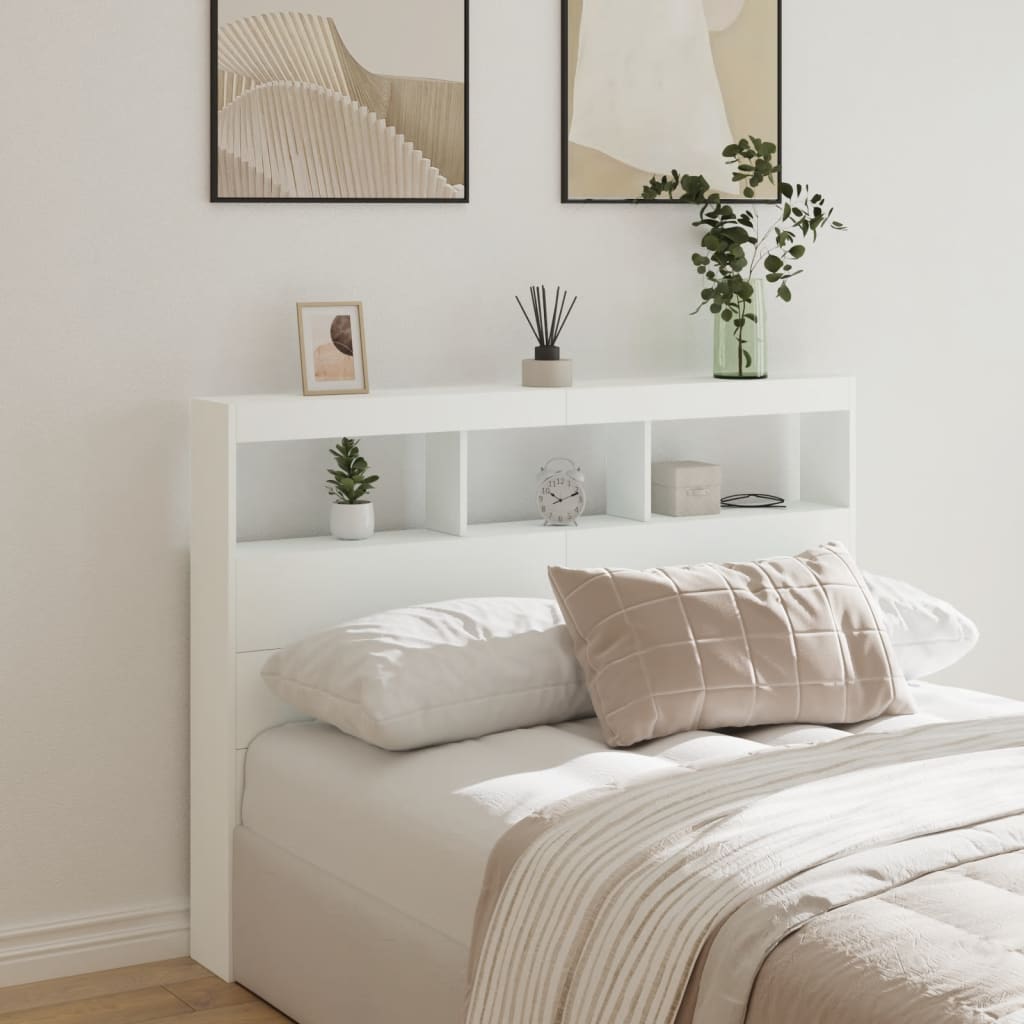 Cabecero de cama con LED blanco 100x17x102 cm