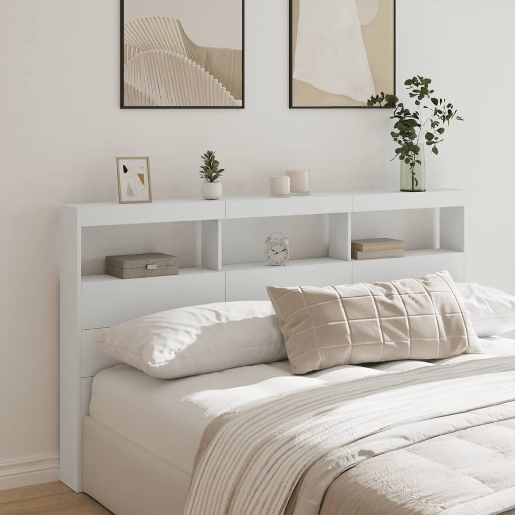 Cabecero de cama con LED blanco 100x17x102 cm