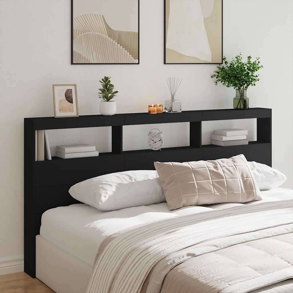 Cabecero de cama con LED blanco 100x17x102 cm