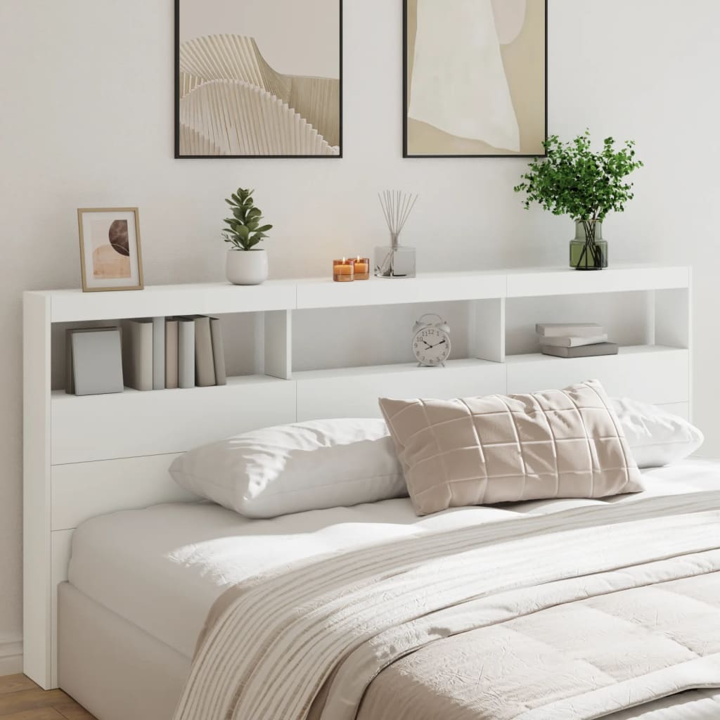 Cabecero de cama con LED blanco 100x17x102 cm