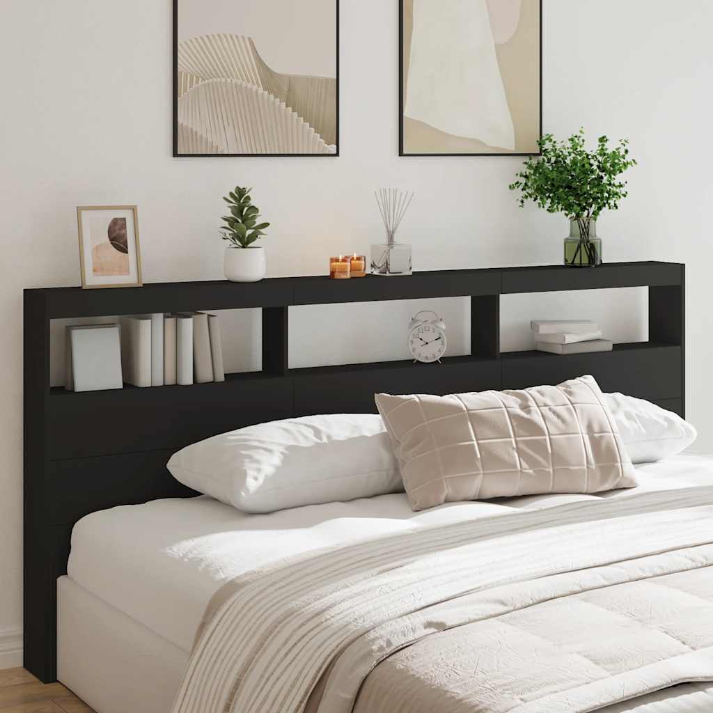 Cabecero de cama con LED blanco 100x17x102 cm