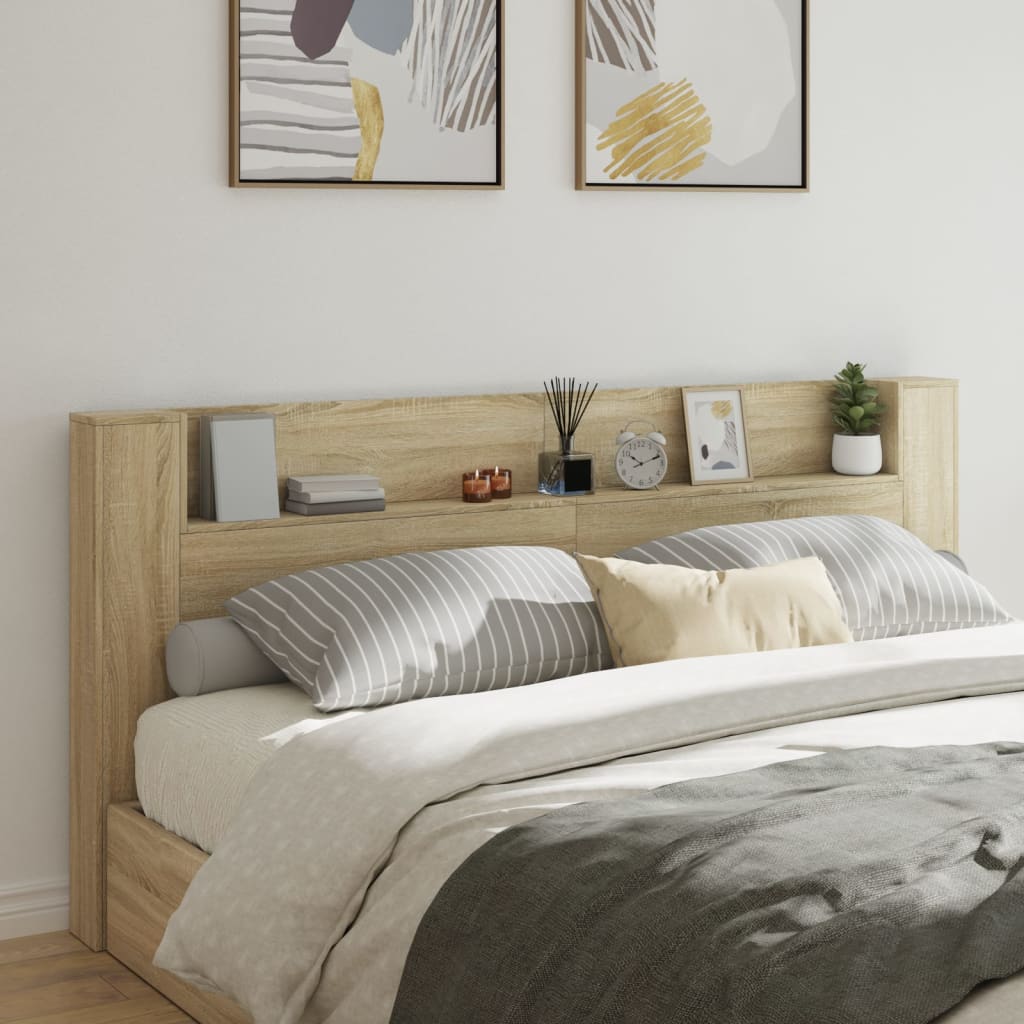 Cabecero de cama con LED blanco 100x17x102 cm