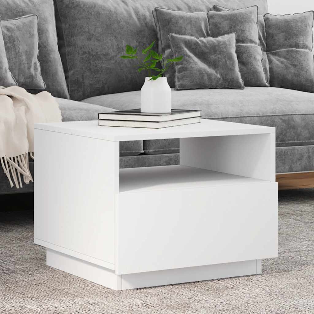 Mesa de centro con luces LED blanco 100x100x31 cm