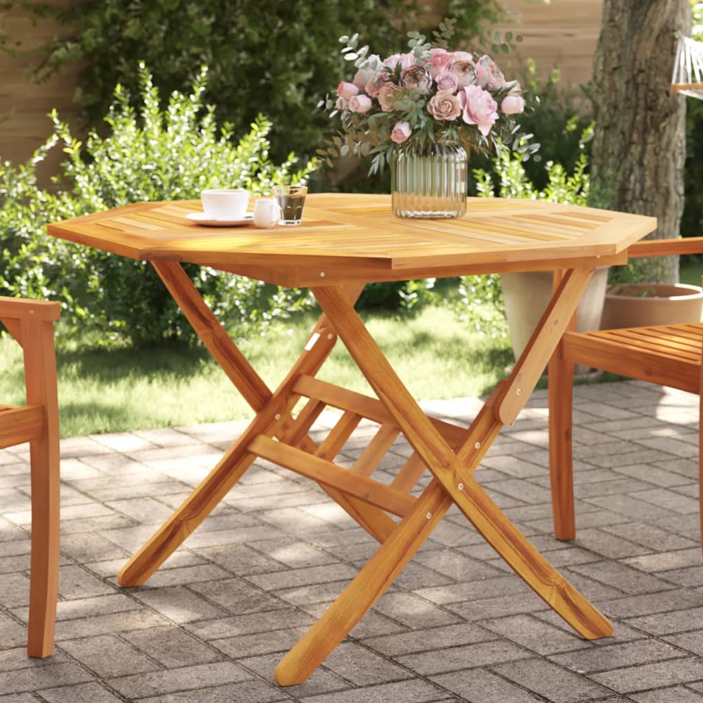 Mesa de jardín madera maciza de acacia gris 200x100x75 cm