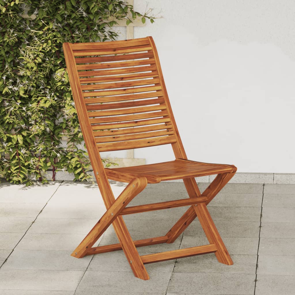 Sillas de jardín 2 uds madera maciza acacia polipropileno beige