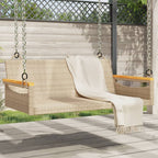 Banco columpio con cojines gris 119x56x48 cm ratán sintético
