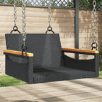 Banco columpio con cojines gris 119x56x48 cm ratán sintético