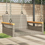 Banco columpio con cojines gris 119x56x48 cm ratán sintético