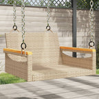 Banco columpio con cojines gris 119x56x48 cm ratán sintético