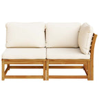 Set de muebles de jardín 2 piezas con cojines madera acacia