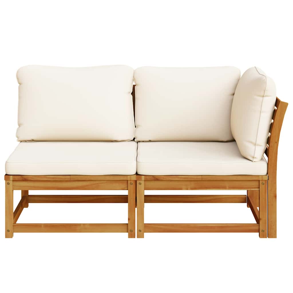 Set de muebles de jardín 2 piezas con cojines madera acacia