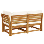 Set de muebles de jardín 2 piezas con cojines madera acacia