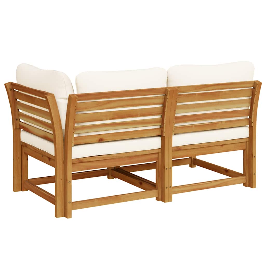 Set de muebles de jardín 2 piezas con cojines madera acacia
