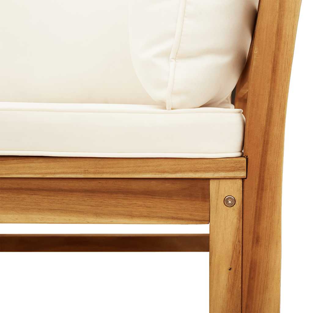Set de muebles de jardín 2 piezas con cojines madera acacia