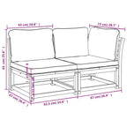 Set de muebles de jardín 2 piezas con cojines madera acacia