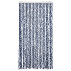 Cortina antimoscas chenilla azul y blanco 100x200 cm
