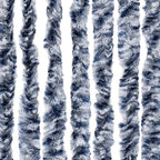 Cortina antimoscas chenilla azul y blanco 100x200 cm