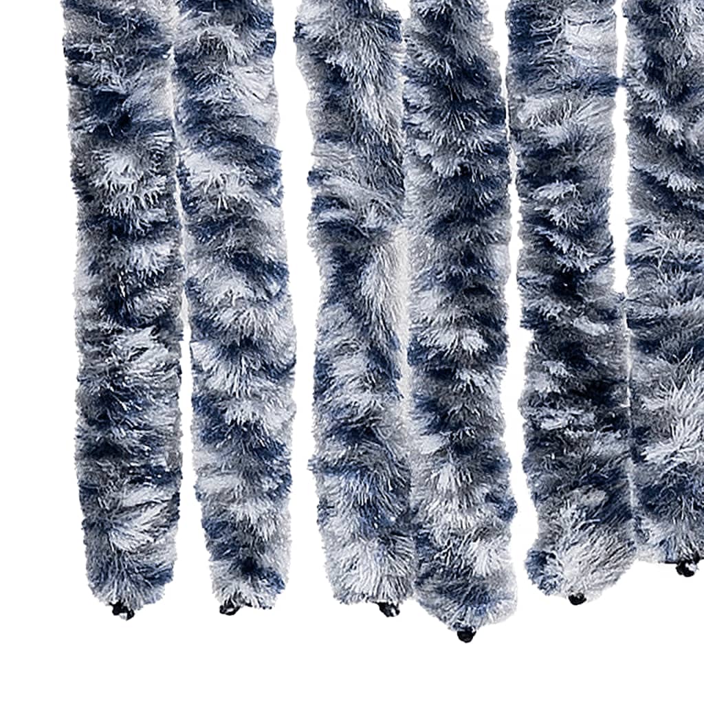 Cortina antimoscas chenilla azul y blanco 100x200 cm