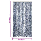 Cortina antimoscas chenilla azul y blanco 100x200 cm