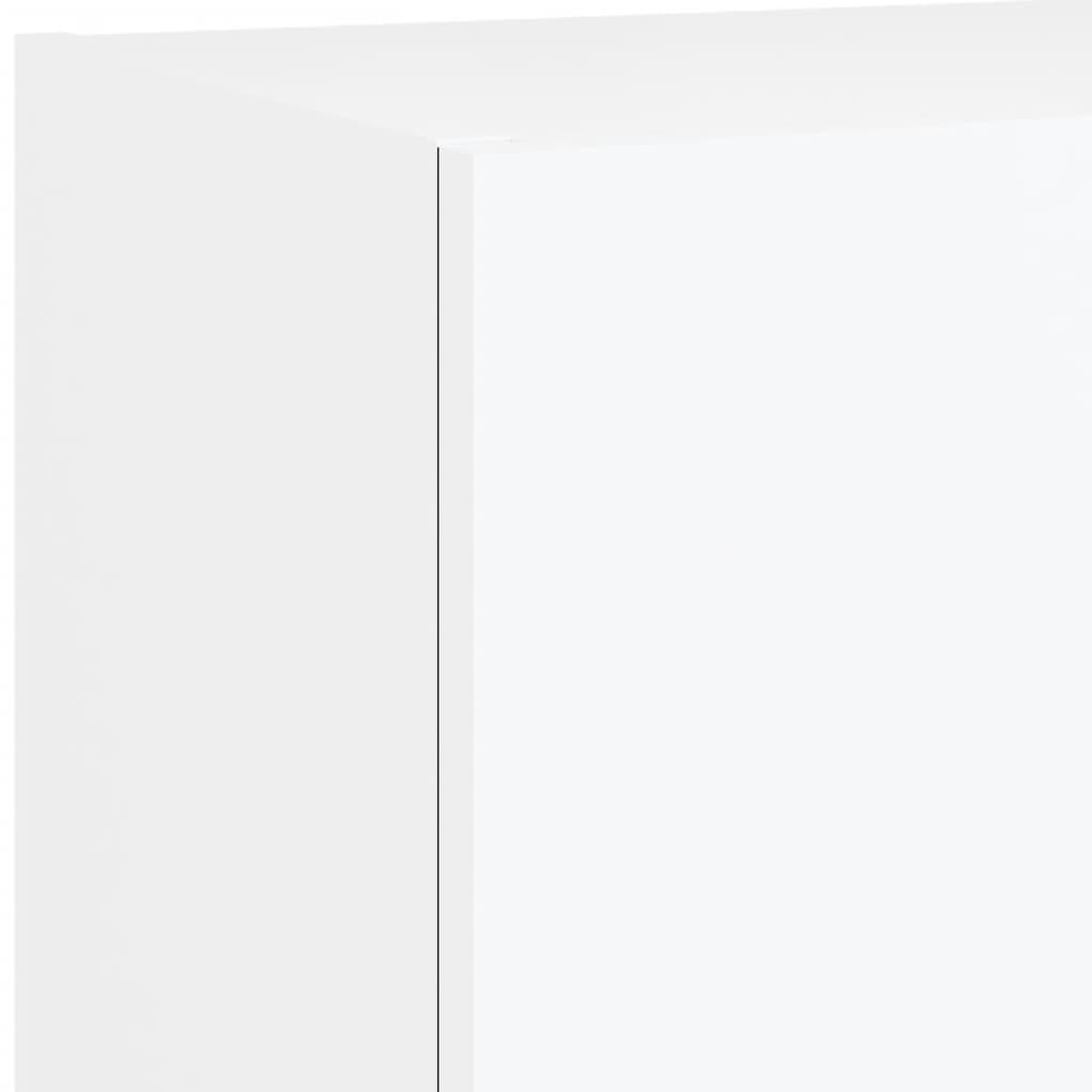 Mueble de pared de TV con luces LED 6 piezas blanco